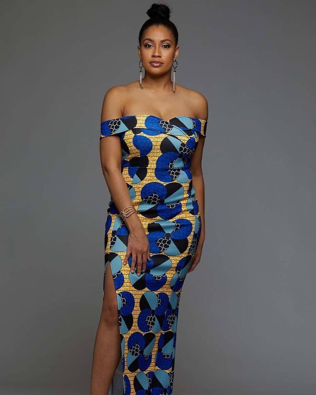 african off shoulder gown