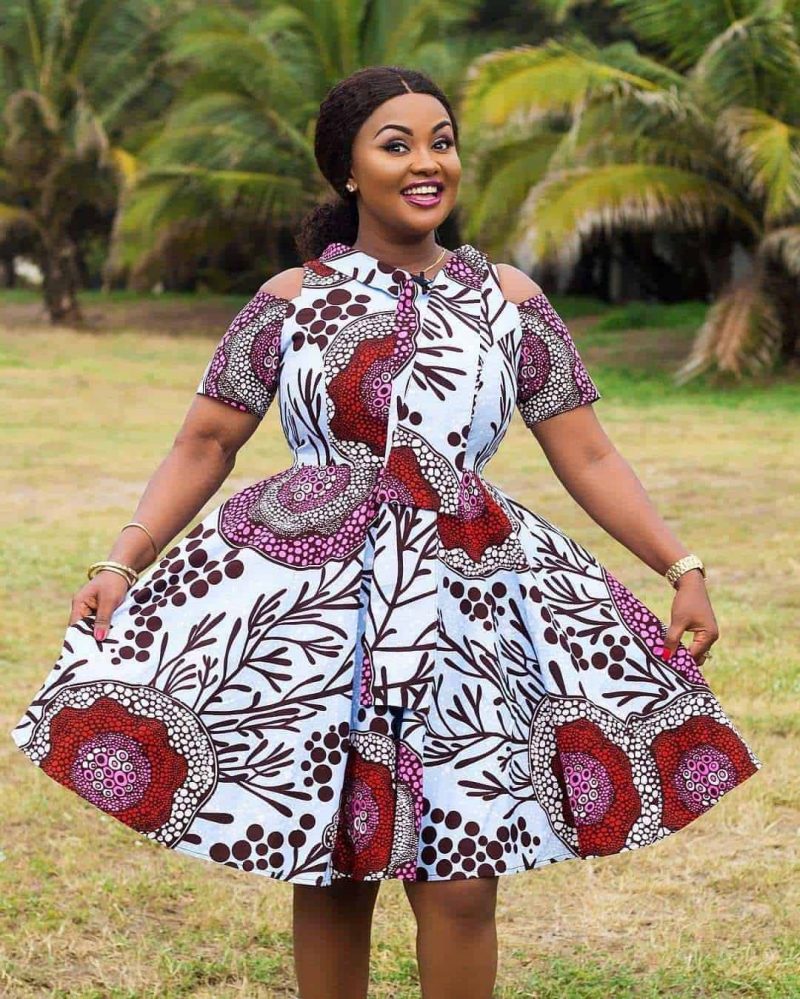 ankara flared gown