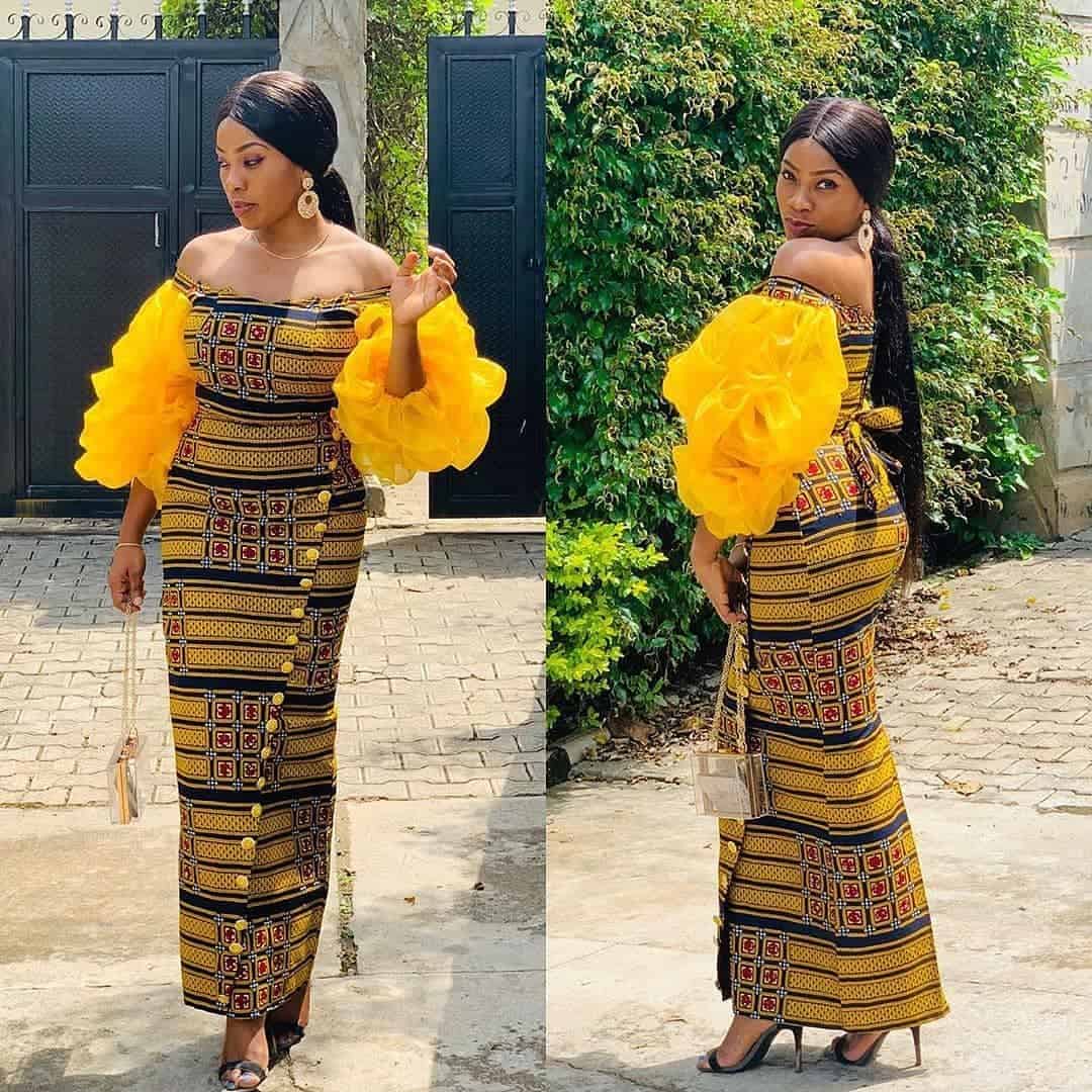 simple straight ankara gown