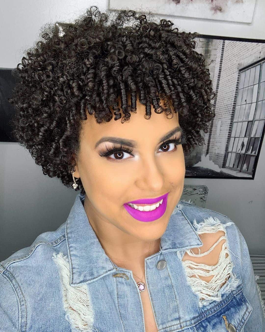 Short natural hair styling