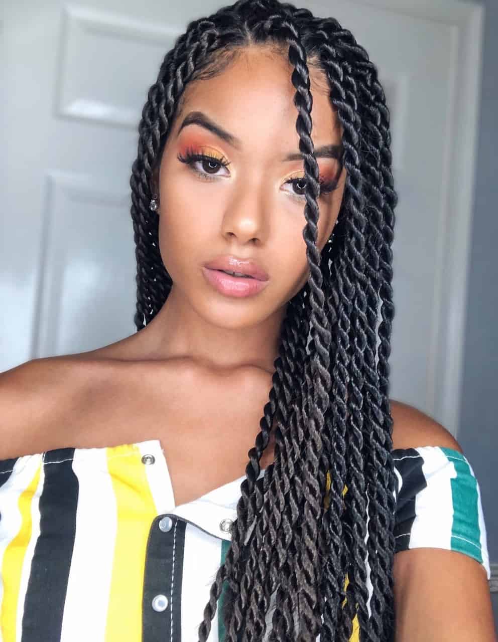 Top Bun Designed Braid Hairstyle Box Braids