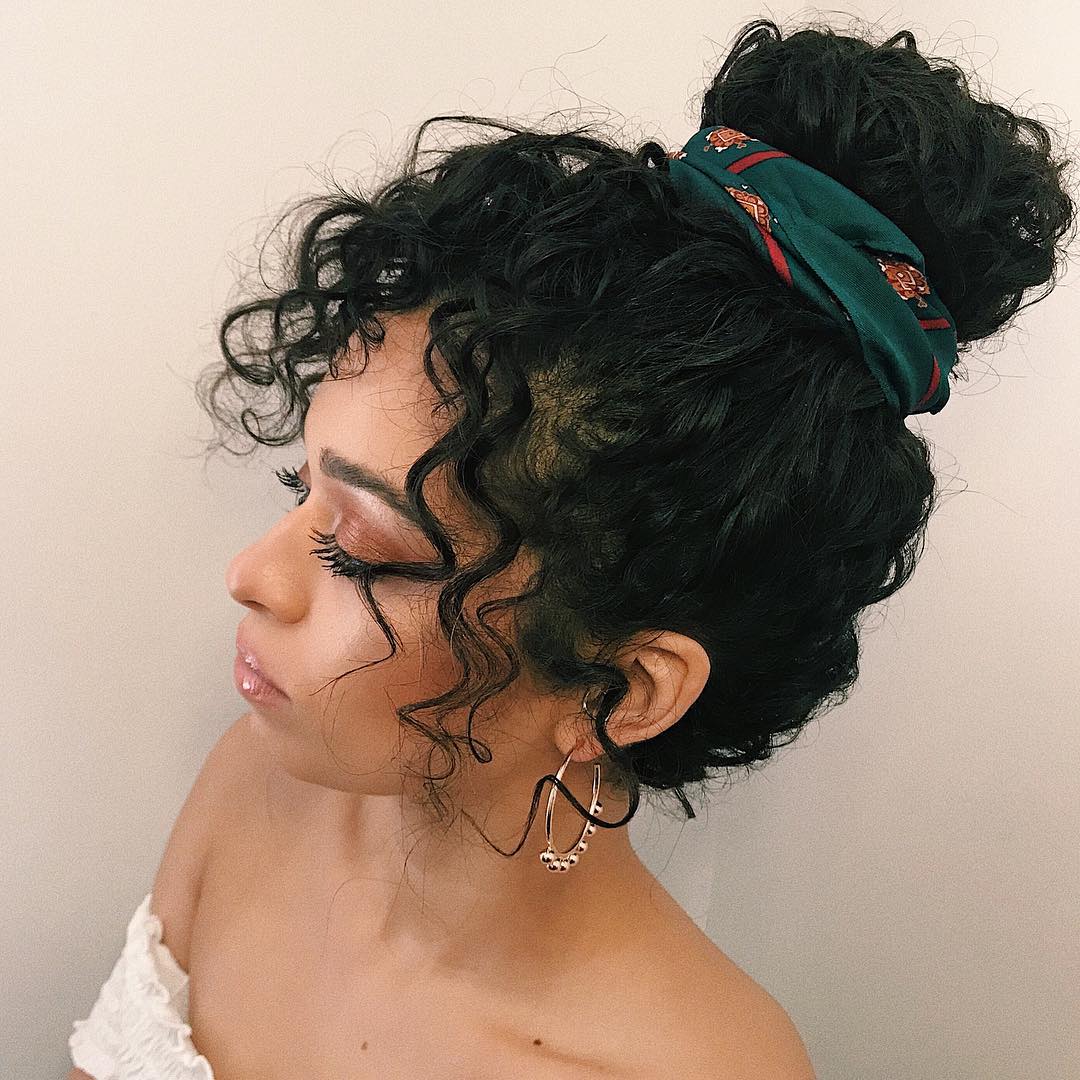 Curled hairstyle
