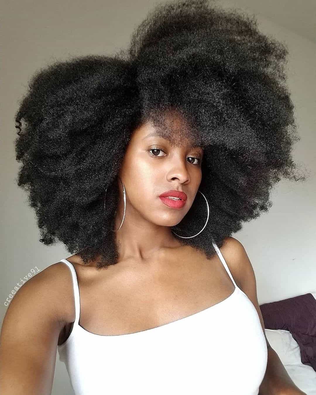 Afro style for natural hair