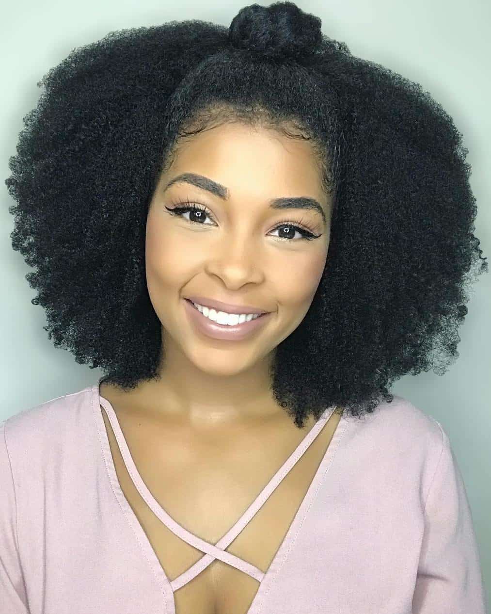 Afro natural hair hairstyle