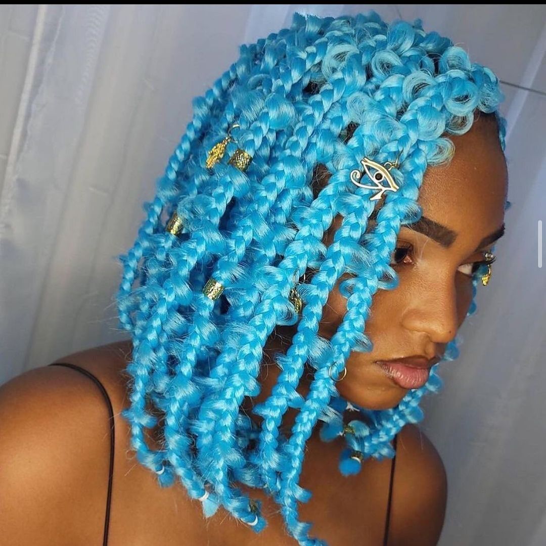 Colored Butterfly Knotless Box Braids