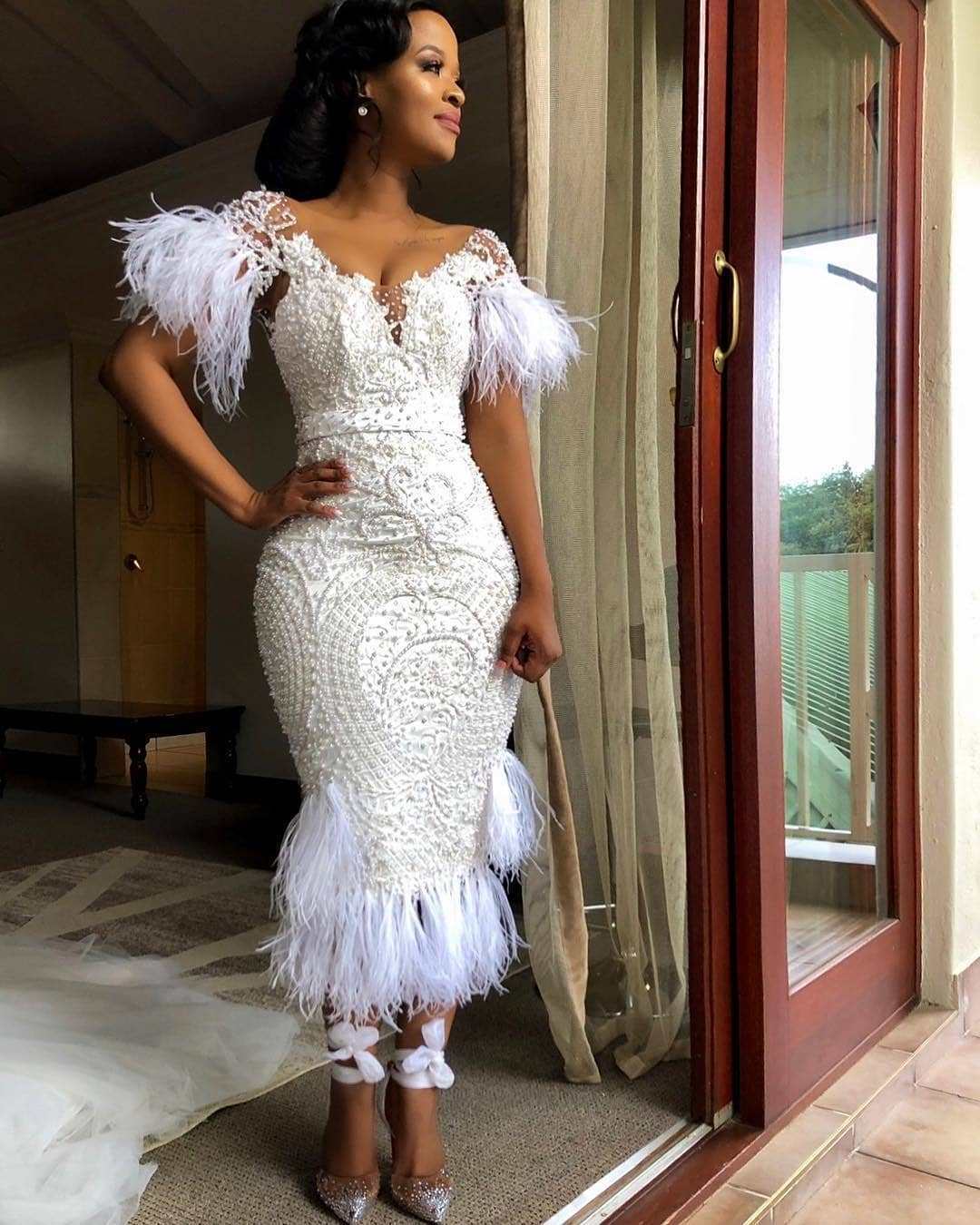 latest short gown lace styles