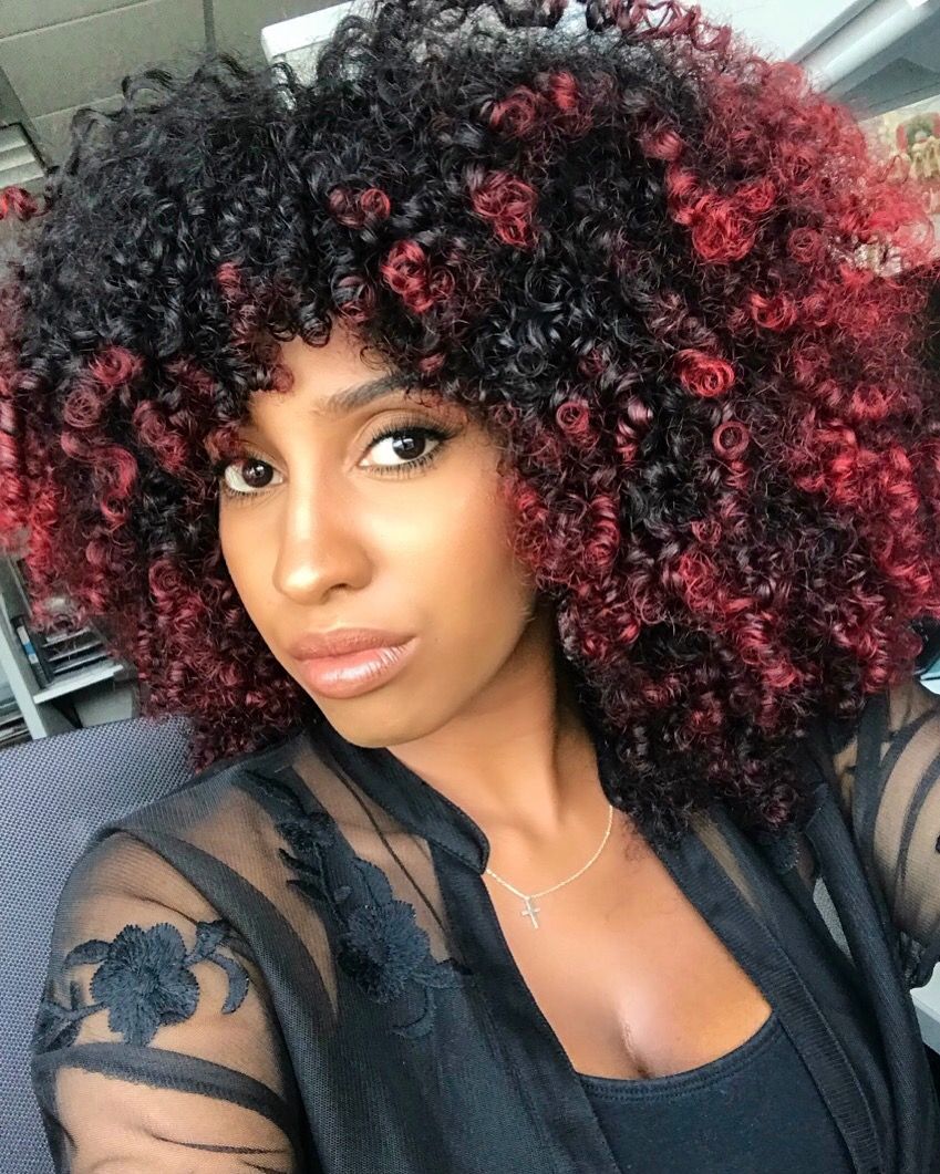 Red Tip Afro For A Bold Hairstyle Statement