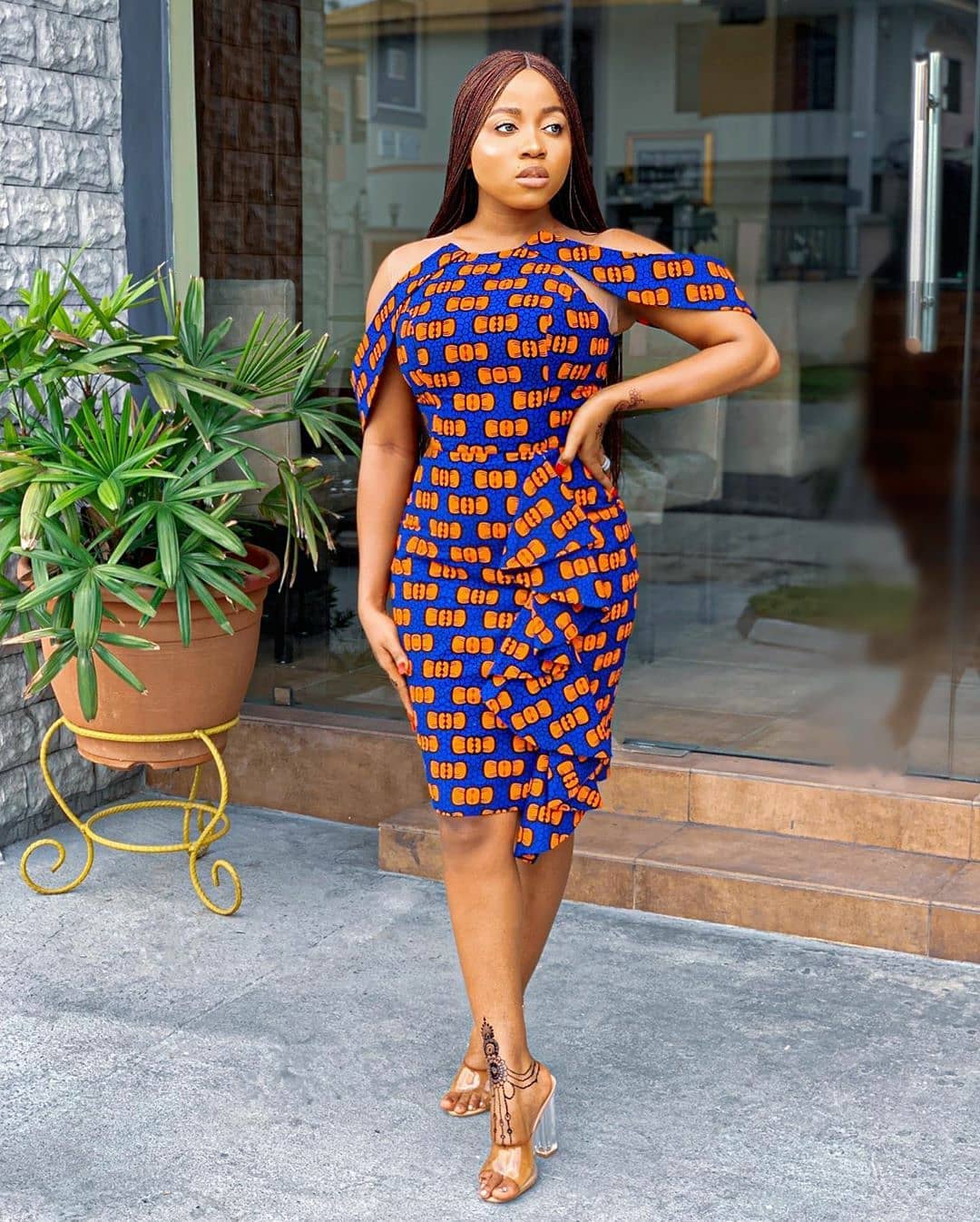 Peplum Ankara Short Gown