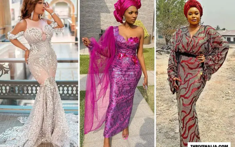 Latest Matured Lace Gown Styles for Mothers in 2023 - Kaybee Fashion Styles
