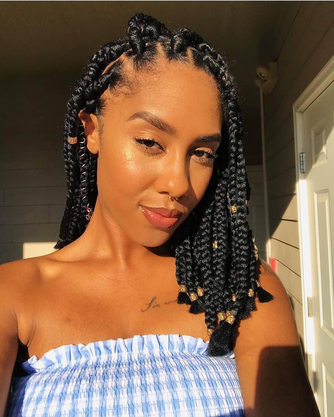 Meadium box braids that are trendy in 2020