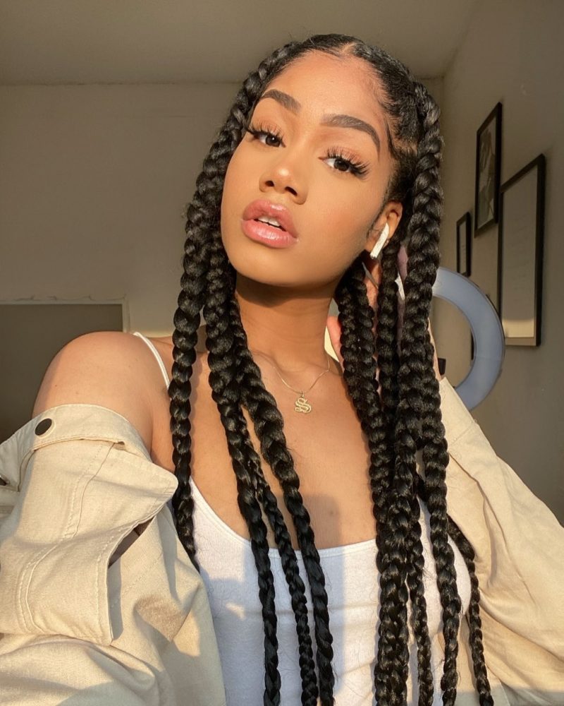 50 Beautiful Jumbo Box Braids Ideas For 2024 Thrivenaija 