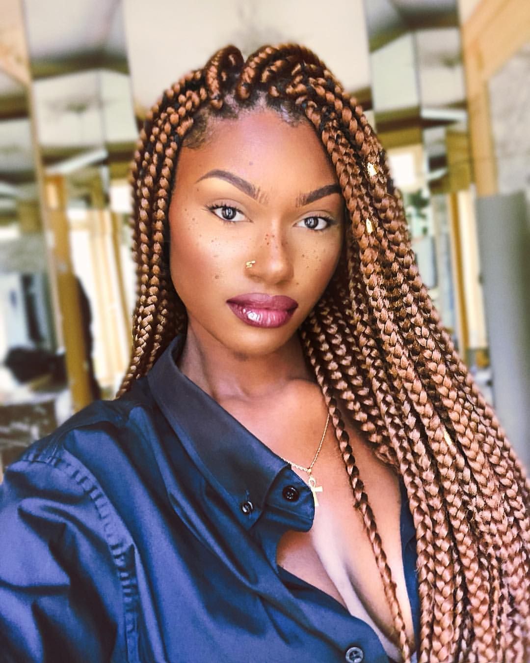 Meadium box braids that are trendy in 2020