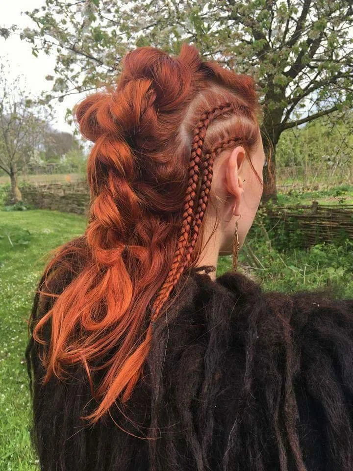 Vibrant Viking French Braid Hairstyle