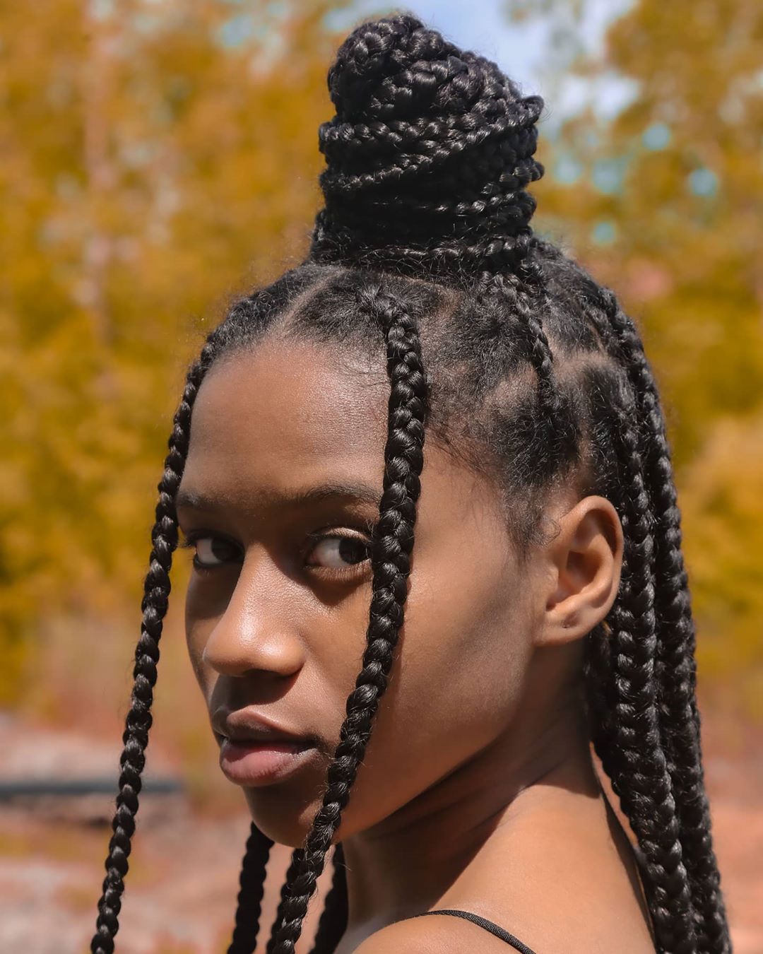 Meadium box braids that are trendy in 2020