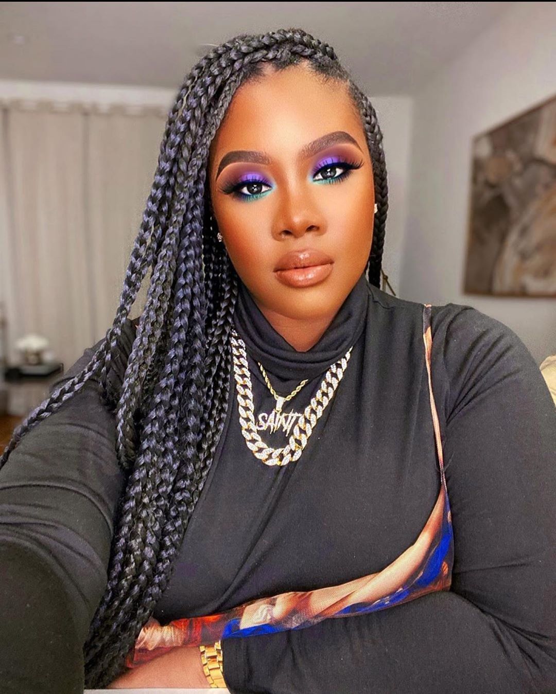 Meadium box braids that are trendy in 2020