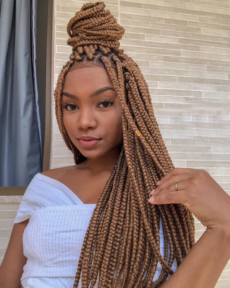 50 Beautiful Jumbo Box Braids Ideas For 2023 | ThriveNaija