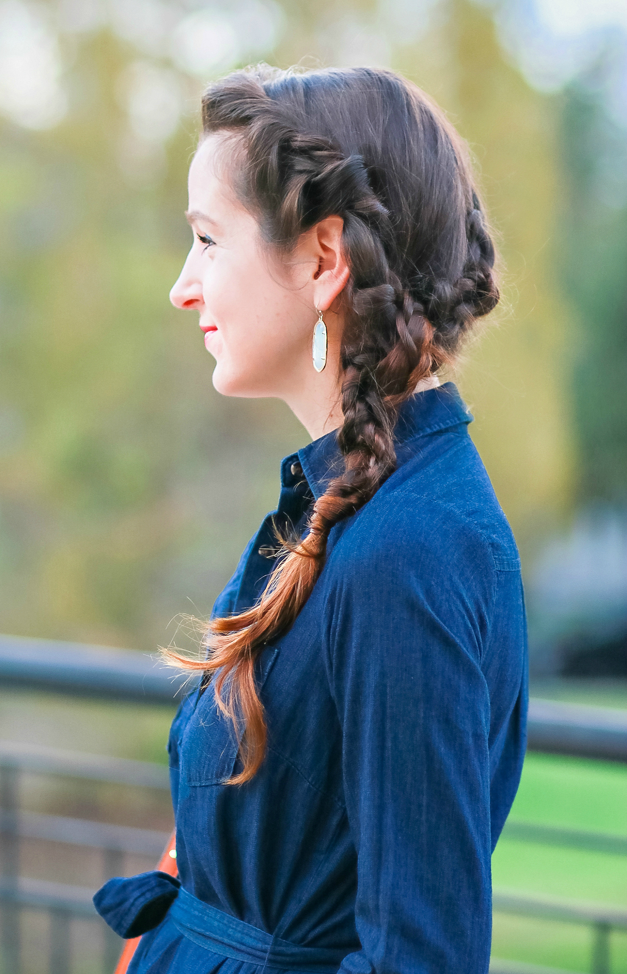 Side Twisted French Braid Ponytail