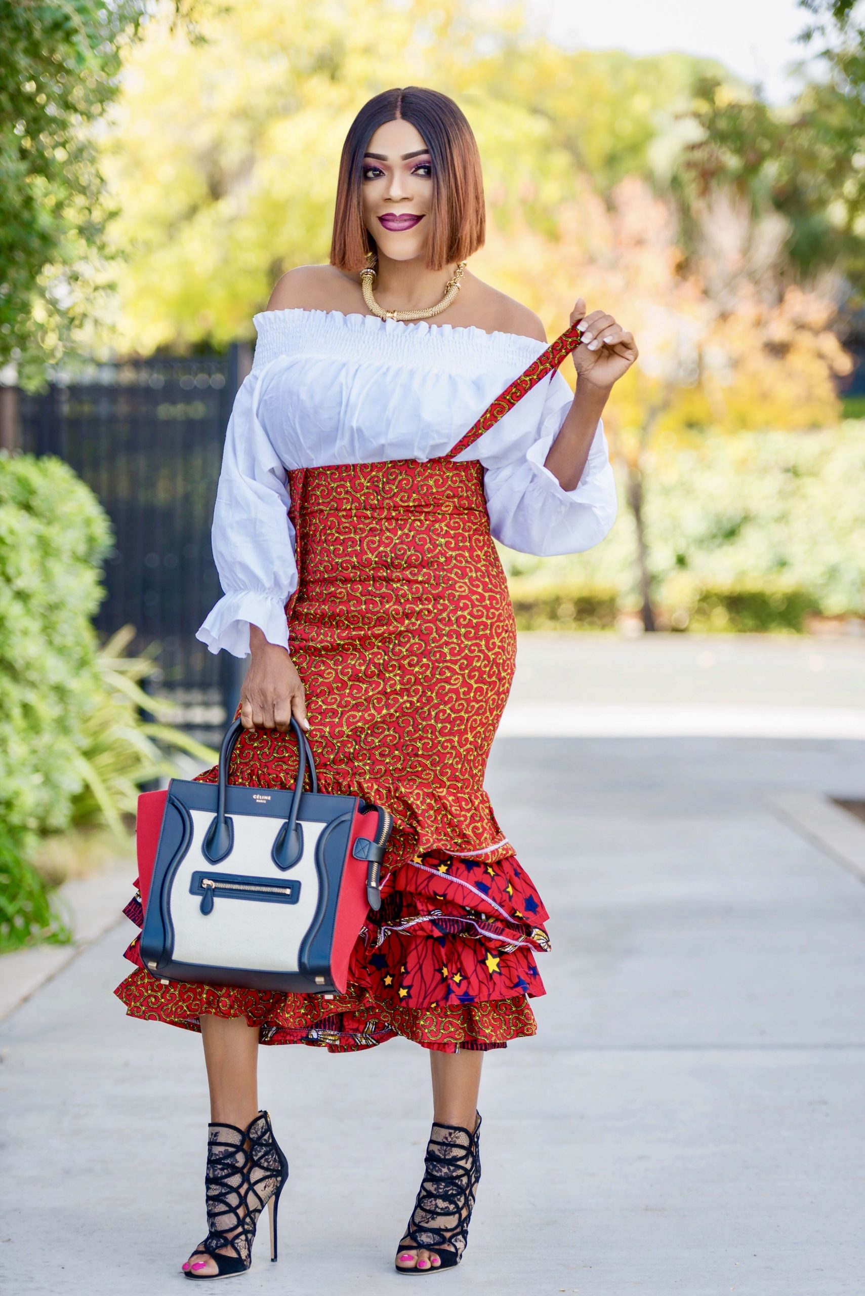 Ankara Skirt With Layered Frock