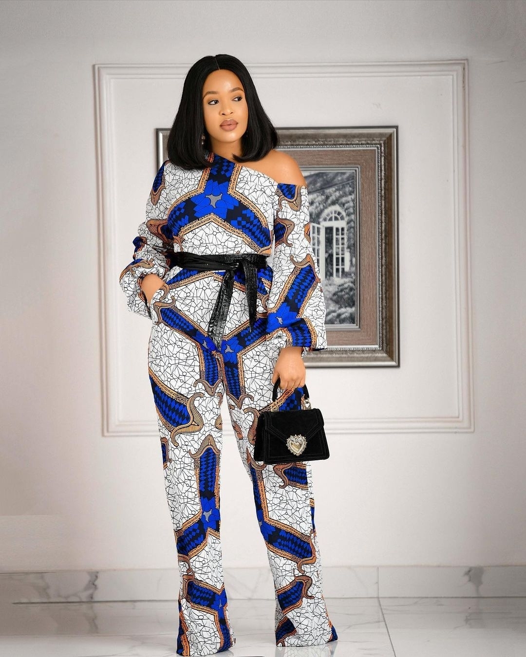  Ankara Jumpsuit With Raglan Falling Sleeve