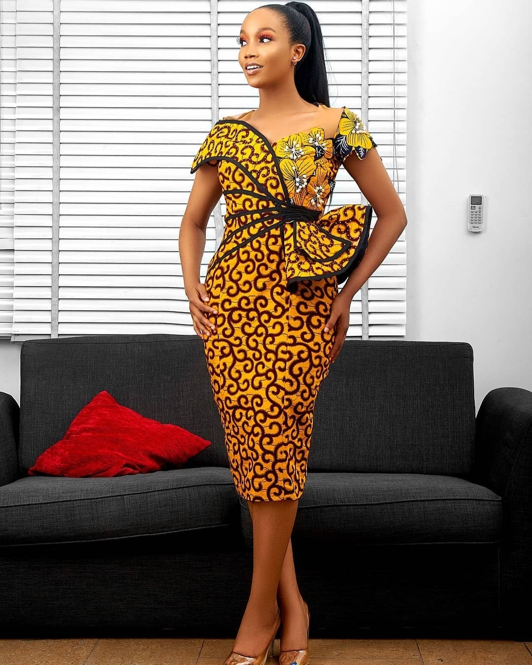 Straight Gown With Butterfly Design