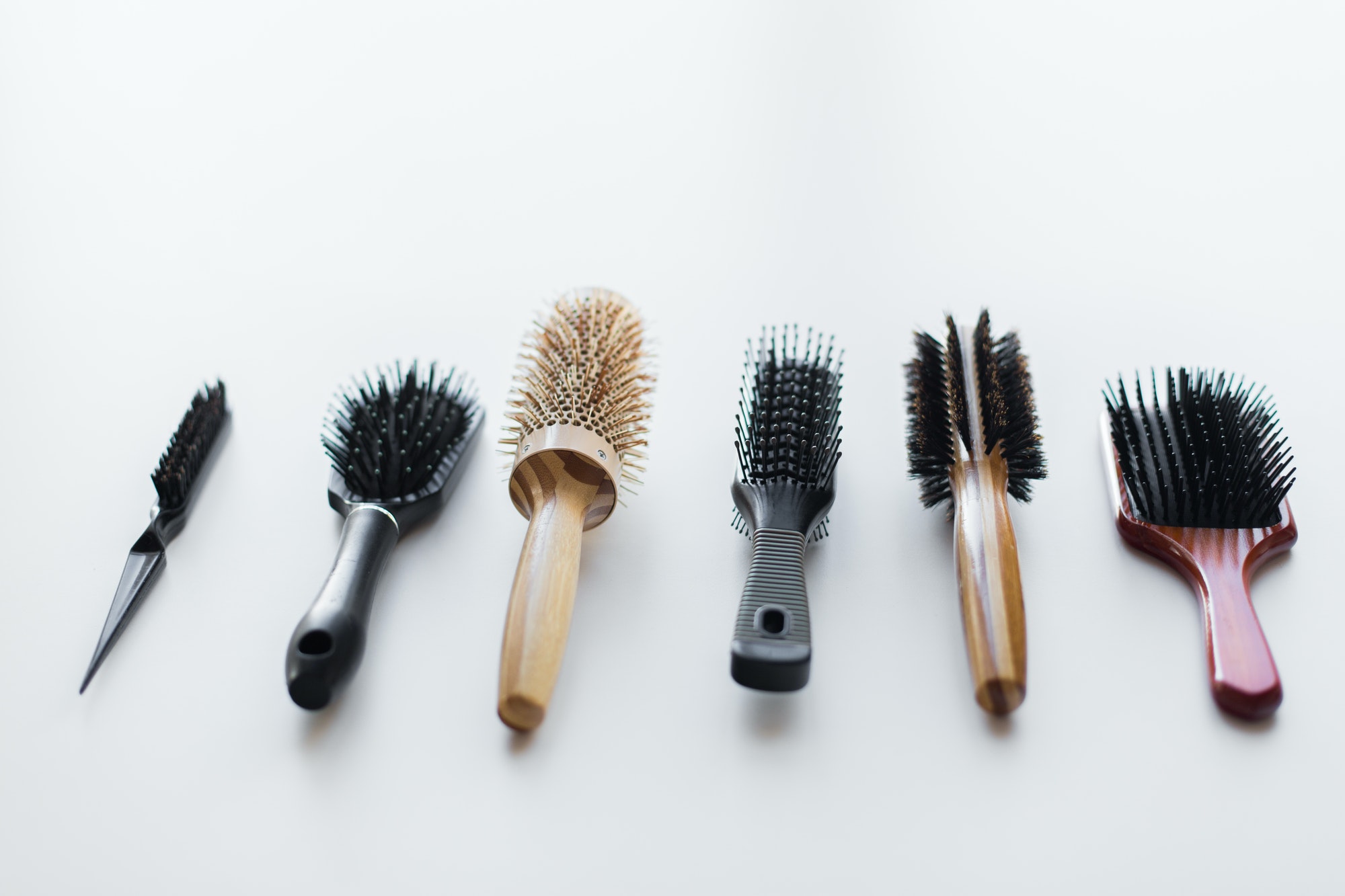 different hair brushes or combs