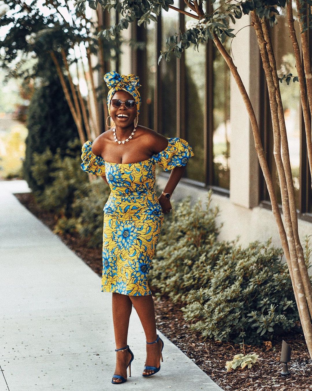 simple straight ankara gown