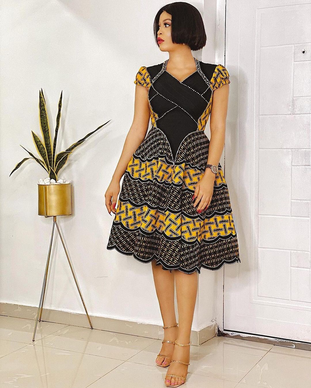 Low Neckline Ankara Dress