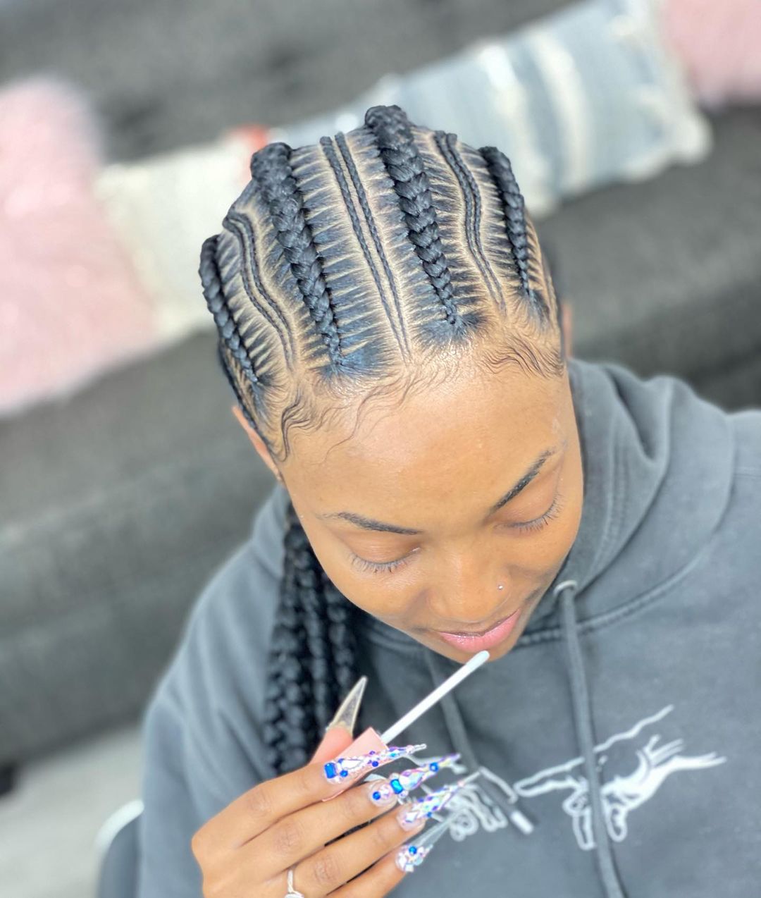 cornrows with design