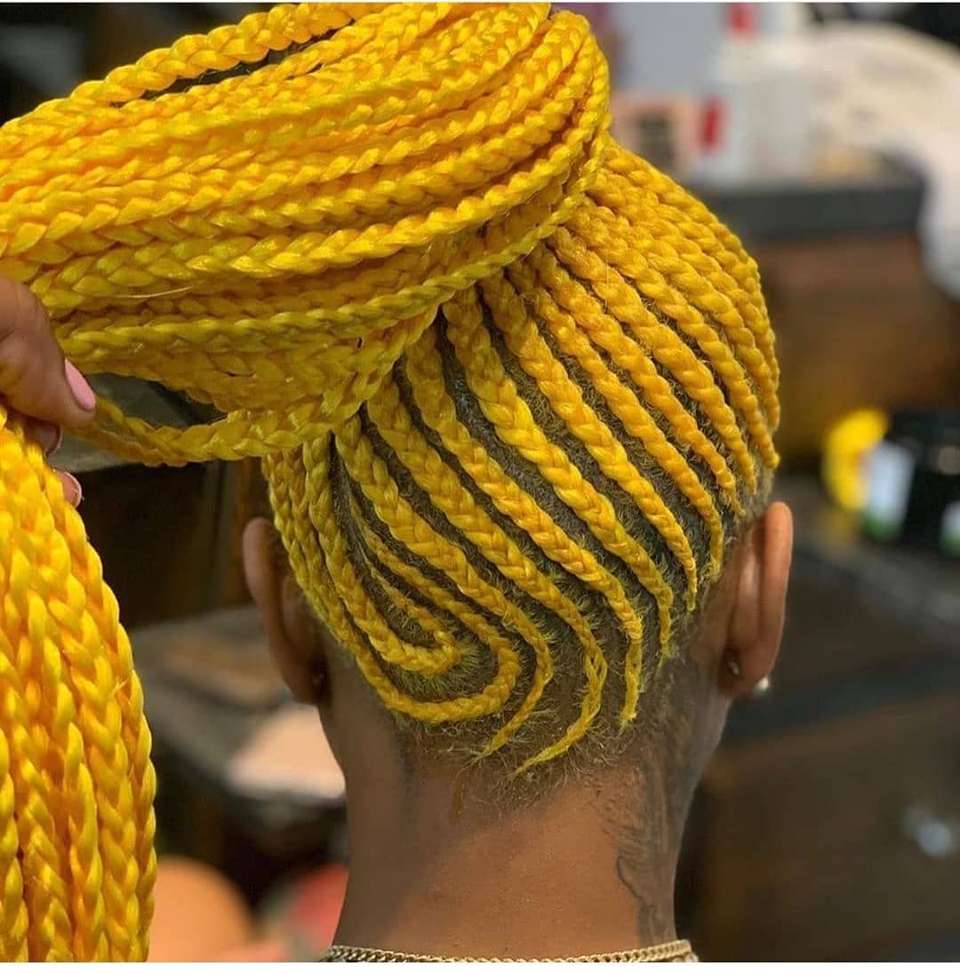Feed-In Buns With Ghana Braids