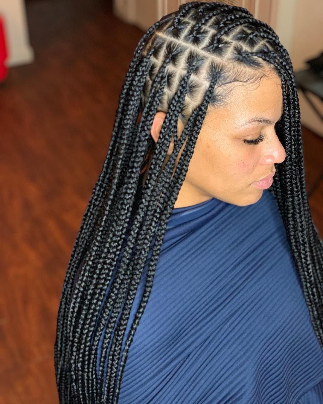 Detailed Box Braids