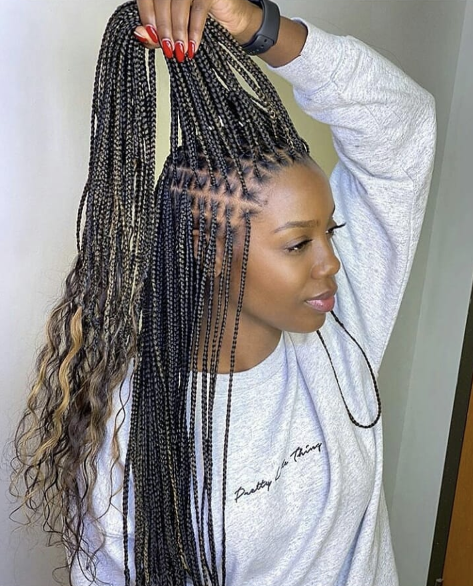 40 Knotless Braid Styles 2022 Jumbo Lose Braids And More Mobettostyles