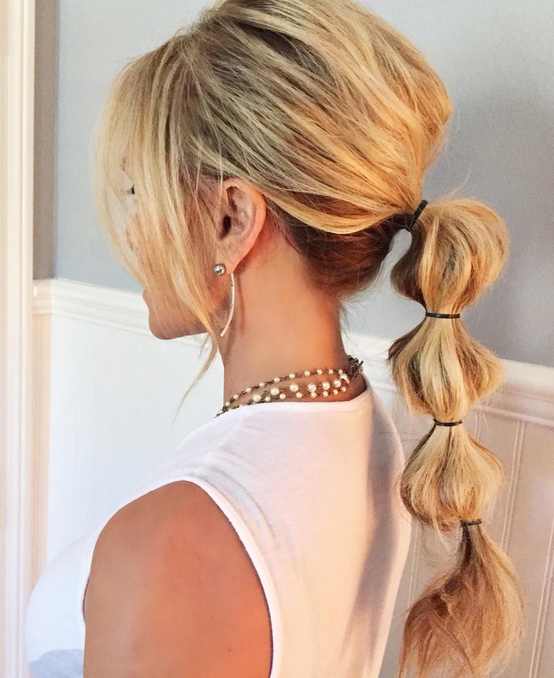 Ponytail Bubble Braid With Fringe