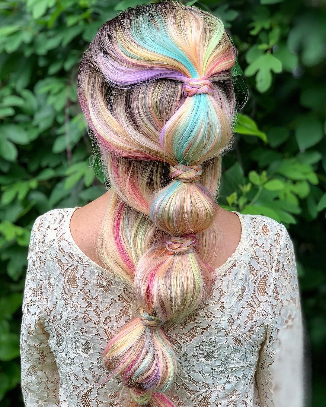 Rainbow Bubble Braid