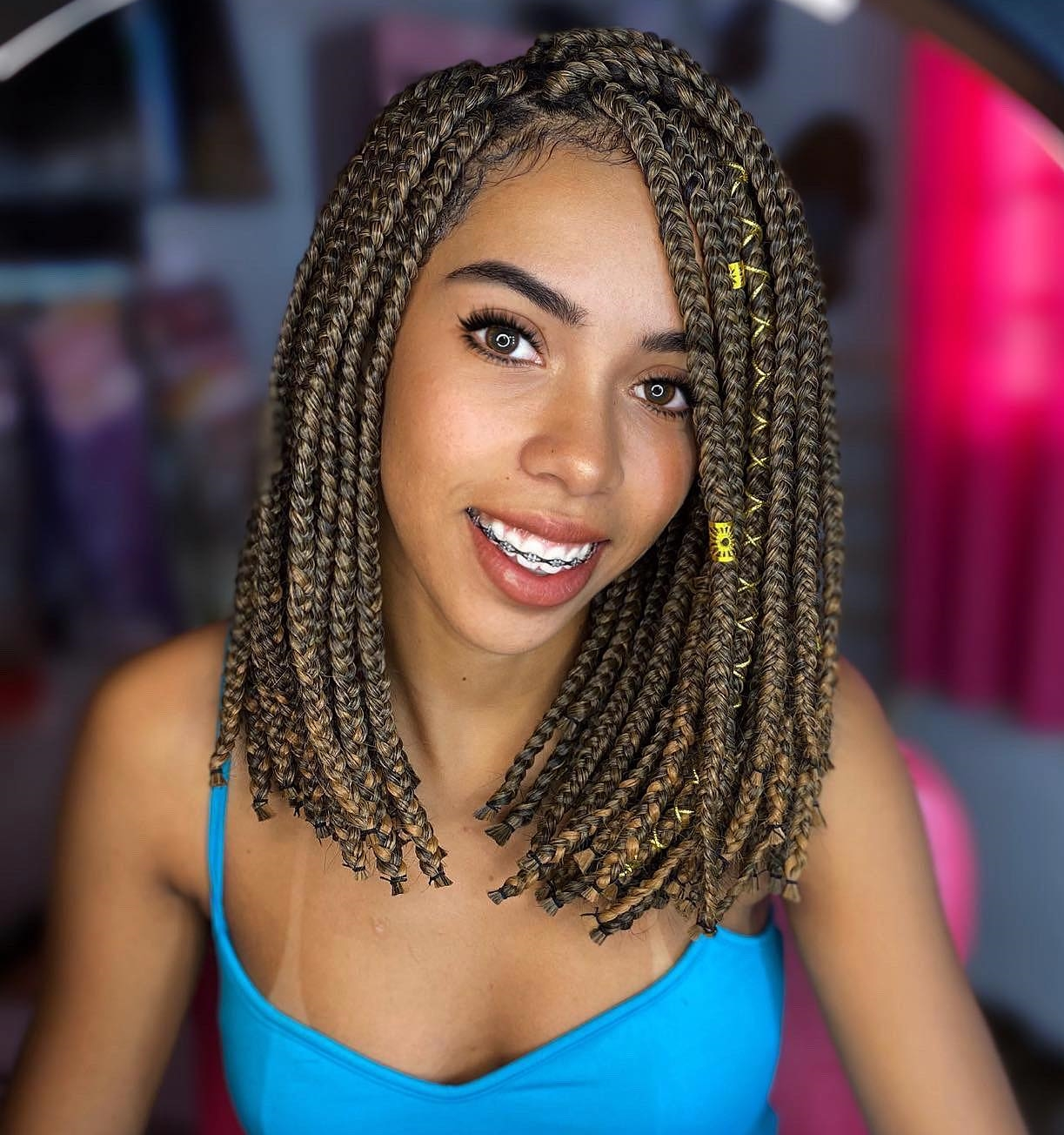 Brown Medium Box Braid