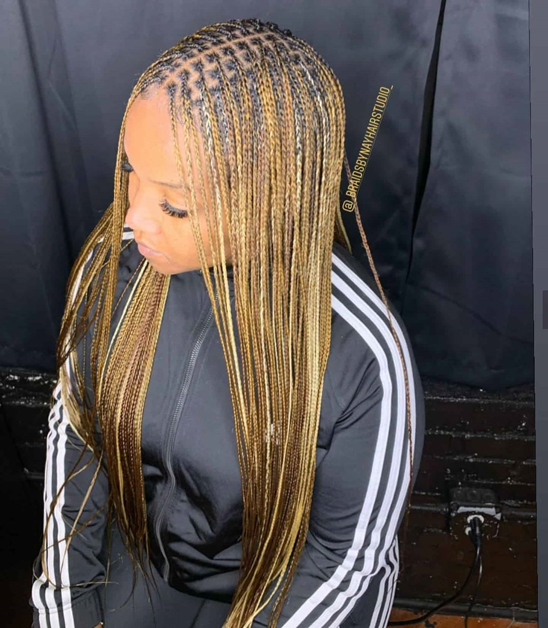 Tiny Blonde Knotless Braids