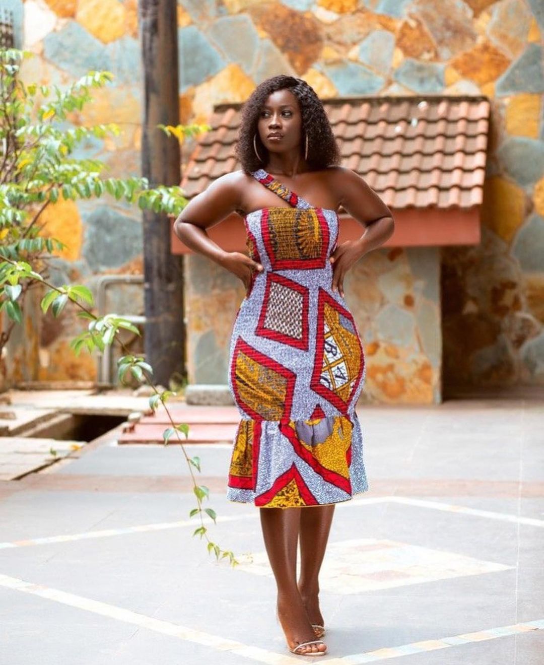 Ankara Dress With Cross Sleeve