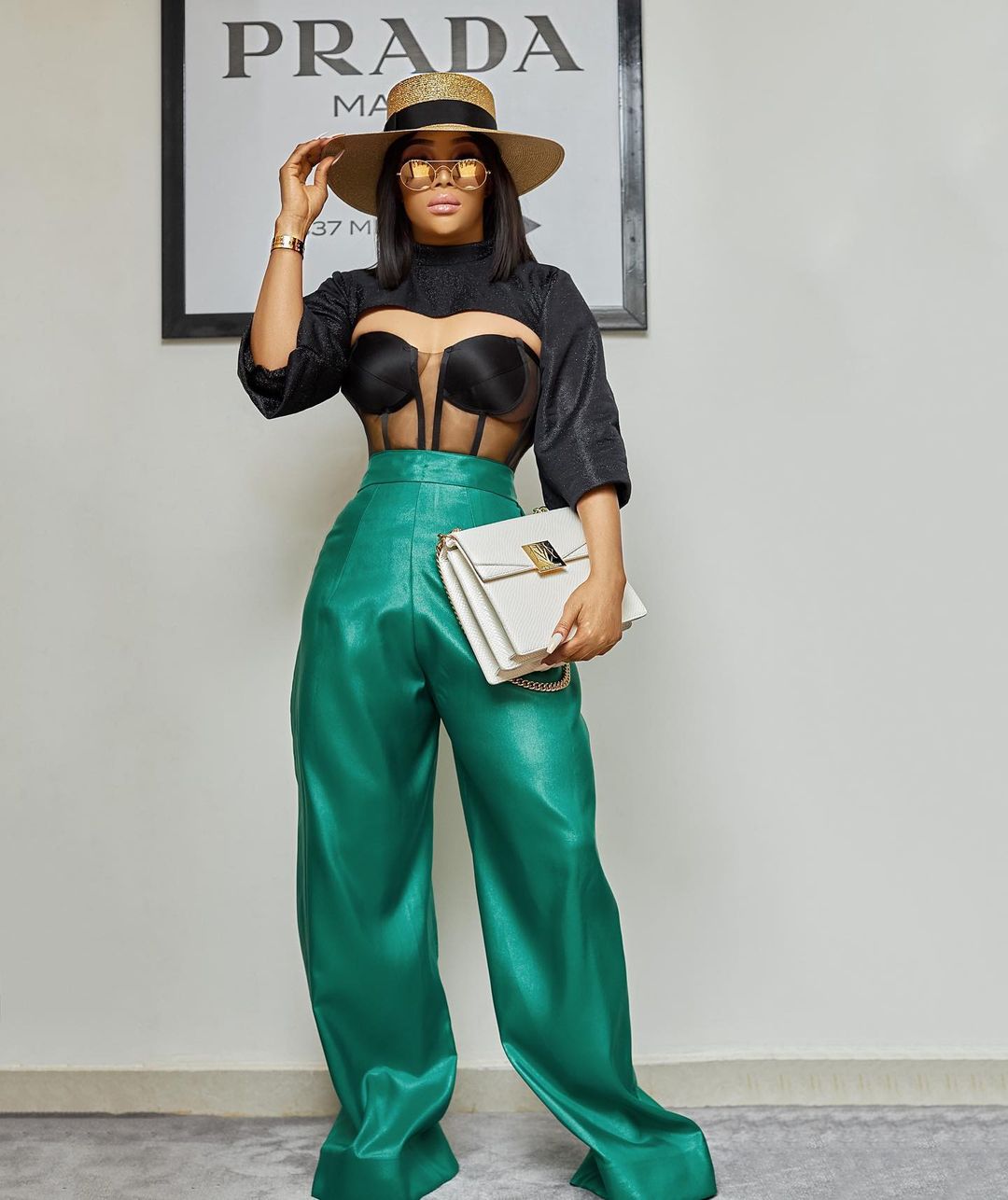  Toke Makinwa Boater Hat Elevates Her Sassy Outfit Even More