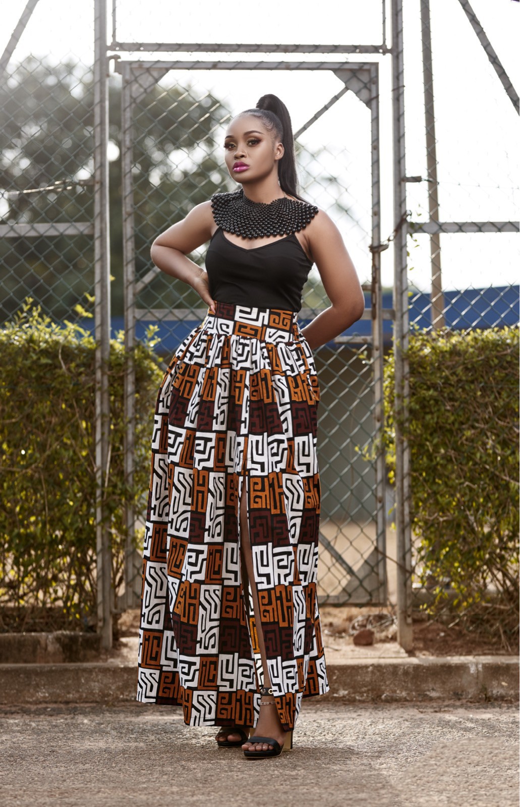 High Waist Ankara Maxi Skirt