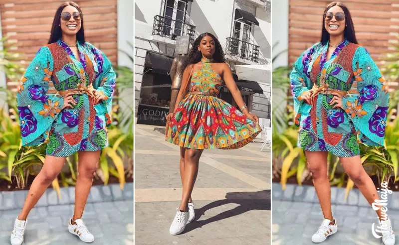 ankara short gown styles with sneakers
