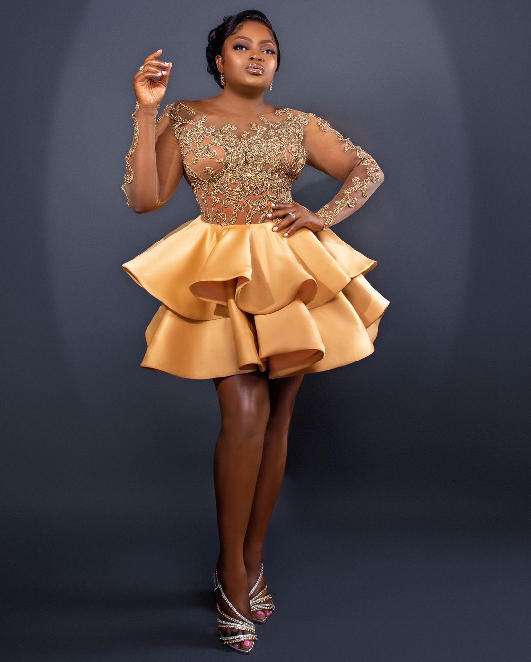 Funke Akindele- Stylish And Fun In Flare Gown