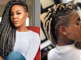 Box braids with shaved sides