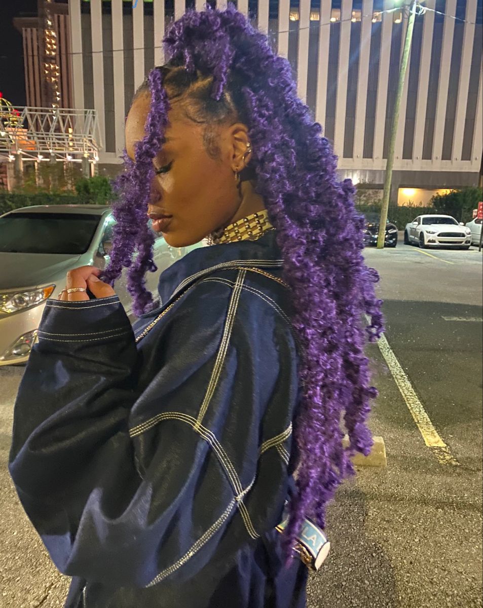 Purple Distressed Butterfly Locs