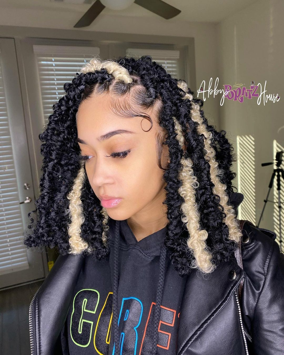 Butterfly Faux Locs With Color Highlight