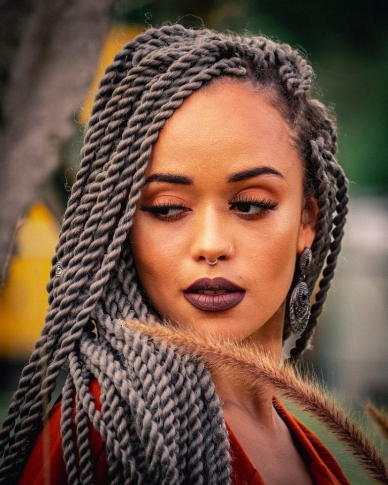  Grey Senegalese Twist