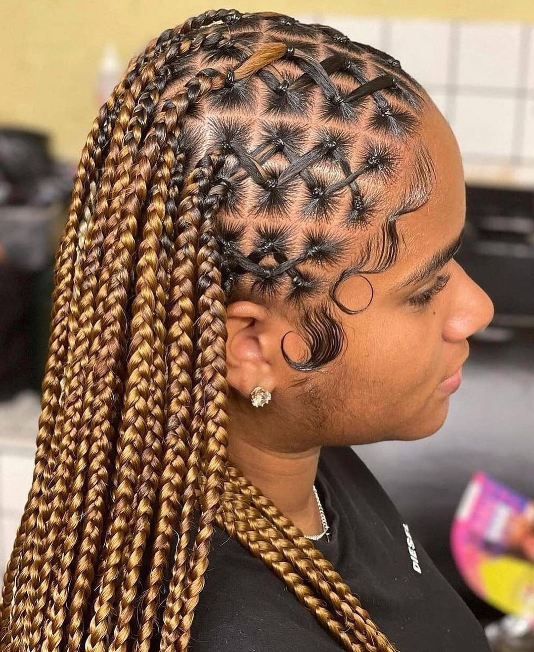 Crisscross Triangle Braid Hairsty