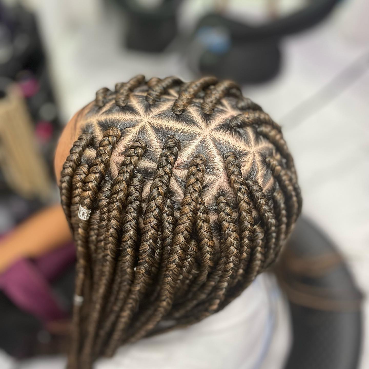 Green Jumbo Triangle Box Braids