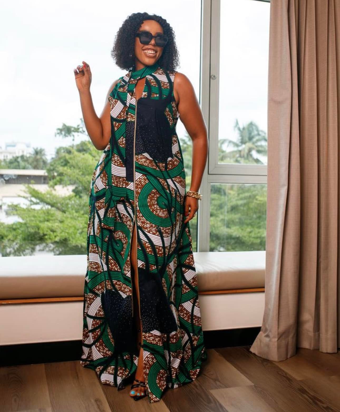 Long Kimono Ankara Gown Style