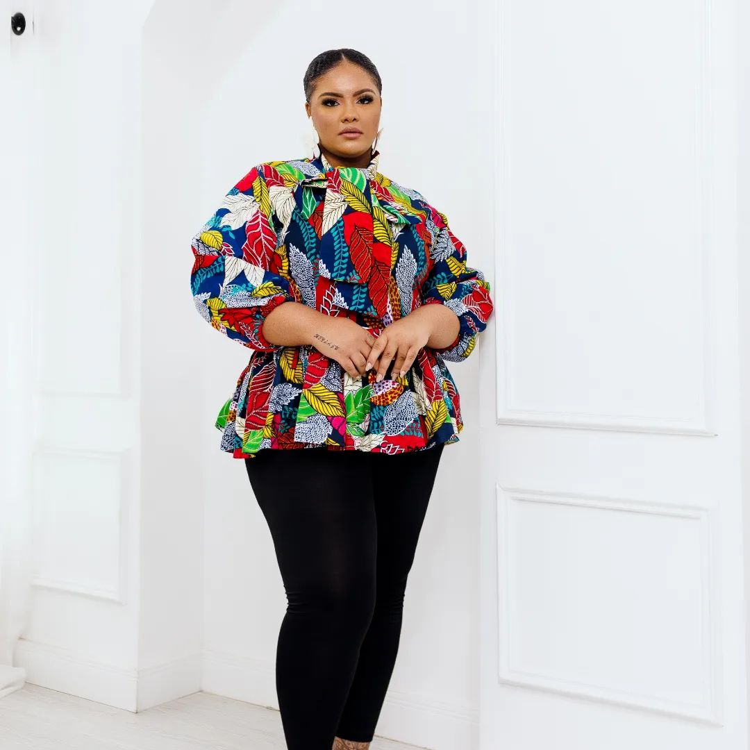 African Print Mid Blouse