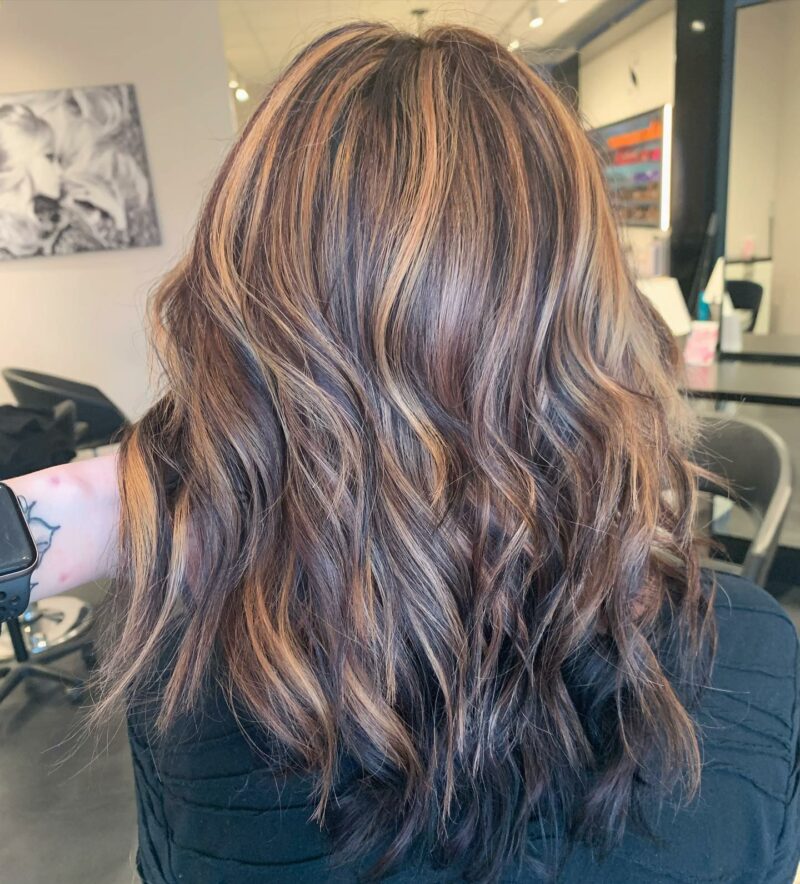Ribbon Highlights Glatte Haare