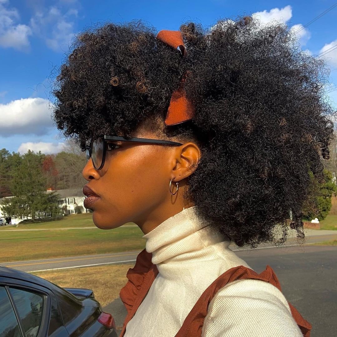 Afro Style With Baby Bangs
